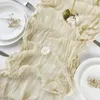 10st Rust Semi-Sheer Gace Table Runner Cheesecloth Table Seting Dining Wedding Party Christmas Banquets Arches Cake Decor 240113