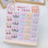 New Little Girl Children's Acrylic Resin Cartoon Animal Decoration Round Ball Ear Clip Adorable Board Earrings