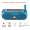 Lautsprecher Leistungsstarker Lautsprecher mit Solarplatte Bluetooth-kompatibel Stereo-Musikbox Power Bank Boombox Wasserdichtes USB-Aux-FM-Radio