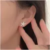 Studörhängen Ventfille 925 Sterling Sier Starfish Shell Earring For Women Girl Asymmetry Sweet Romance Jewelry Birthday Present Drop Del Otw7y