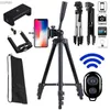 Tripods Portable Tripod for Phone Lightweight Camera Tripod Stand with Bluetooth Selfie Remote Phone Holder for Tiktok Video PhotographyL240115
