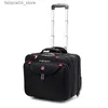 Suitcases Brand Trolley Suitcase On Wheels 16 -tums lösenord Datorväska Oxford Business Rolling Bagage Travel Boarding Suitcase Q240115