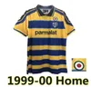 95 97 2000 Parma Retro Soccer Jersey Home 98 99 00 Fuser Baggio Crespo Ortega Cannavaro Shird Buffon Thuram Futbol Camisa
