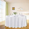 Round Tablecloths White No Stitching Fabric Elegant Solid Table Cloth for Christmas Birthday Wedding Party el Decoration 240113