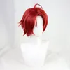 WONDER EGG PRIORITY Momoe Sawaki Cosplay Wig Gradual Dark Red Resistant Synthetic Hair for Halloween Hair Cap309T