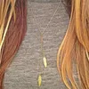 Pendentif Colliers MinaMaMa Arrivée Collier de plumes en acier inoxydable pour femmes simples faits à la main Bijoux Cadeaux