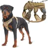 小さな大きな犬用の戦術犬ハーネスプル調整可能なペットハーネスとリーシュセットリフレクティブK9作業トレーニングベスト240115