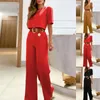 Roupas de ginástica sujando na moda lapela colarinho vestido isolado babador macacão feminino pantsuit para calça elegante ternos um casamento tamanho pequeno