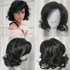 Little Sweetheart Wig Women's Fashion Partial Gradual Golden Short Curly Hair Oblique Bang Head Cover240115