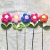 Flores decorativas 1 peça com acabamento colorido crochê mão tricotada buquê de lã flor tecida à mão para decorações de festa de casamento em casa