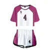 Anime Haikyuu Cosplay Costume Shiratorizawa Academy Ushijima Wakatoshi Tendo Satori Tracksuit Women Dwupoziomowy zestaw top i krótkie 230c