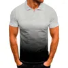 Men's Polos Summer Polo Shirt Casual Tops Short Sleeve Lapel T-Shirt Breathable Clothing Ropa Hombre Gradient Tees