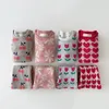 冬の幼児の女の赤ちゃんの服セット2pcs編集されたセータートップスフラードパンツ子供のための素敵なパターン衣装240113