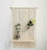 Nordic Hand-Woven Macrame Wall Hanging Rope Shelf Indoor Plant Rack Stand Bohemian Macrame Tapestry Home Decor Ornament 240115
