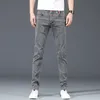 Brand Arrivals Jeans Men Cotton Casual Male Denim Pants Straight Stretch Slim Fit Grey Skinny Mens Trousers 240113