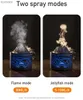 Humidifiers Flame Volcano Humidifier Aroma Diffuser Ultrasonic Mist Maker Fogger LED Essential Oil Fire Jellyfish Diffuser Fragrance HomeL240114