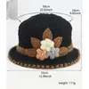Berets Elegant femme crochet seau chapeau dames pêcheur avec motif de fleurs adolescents décontractés automne