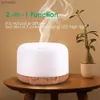 Umidificatori Umidificatore elettrico Diffusore di aromi 300 ML 500ML Ultrasuoni Cool Mist Maker Fogger LED Telecomando Diffusore di oli essenzialiL240115