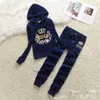 Autumn/Winter New Velvet Hooded Hoodie and Leggings Set Embroidered and Hot Diamond Craft Casual Women's Wear