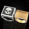 Cluster Rings Unique Vintage Punk Skull Men039s Ring Secret Compartment Memorial Souvenir Cinerary Casket Coffin For Men Hip Ho325297U