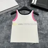 V Neck Knits Top Women Rhinestone Letter Vest Spring Summer Knitted Tee Gym Fitness Yoga Vests