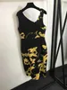 designer women fashion clothing ladies summer Retro flower chain printing bag hip waist sling high quality dress Jan 15