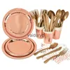 Disposable Dinnerware Rose Gold Party Disposable Tableware Set Paper Plate Cup Kids Adult Birthday Wedding Bachelorette Party Decoration Baby Showervaiduryd