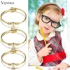 Bangle Bangle VQYSKO Gold Color Kids Bracelets For GirlsA To Z Stainless Steel Heart Initial Baby Girl Jewellery Birthday Gifts Aged 21