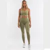 Ensembles actifs Femmes Yoga Outfit 2 Pièces Costume Gym Entraînement Soutien-Gorge Et Leggings Stretch Lady Activewear Vêtements De Sport Perméables Fitness Jogging Ensemble