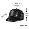 Quente inverno boné de couro preto pele boné de beisebol chapéus para homens mulheres casquette ossos pai bonés gorras earflaps engrossar 240113