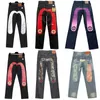 Heren M-vormig borduurwerk rechte buis Wijd beenbroek Lange rand Casual ev jeans heren hiphop straatkleding maat 28-40