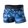 Underpants Camouflage Pattern Shorts Briefs Print Men's Underwear High Elastic Breathable Cotton Mid-rise U-convex