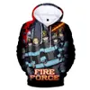 Japanse Anime Fire Force Cosplay Kostuum Shinra Kusakabe 3D Gedrukt Oversized Vrouwen Mannen Hoodies Sweatshirts Casual Trainingspak194v