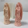 Ferramentas de artesanato Pequena Virgem Maria Molde de vela de silicone Cristo Estátua religiosa do nascimento Mãe Gesso Artesanato Moldes de resina Presente decorativo YQ240115