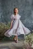 Girl Dresses Cute Baby Dress O Neck Organza Flower Tea Length For Girls Bow Puffy First Communion