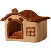 Casa de cachorro dobrável canil cama esteira para pequenos cães médios gatos inverno quente cama de gato ninho produtos para animais de estimação cesta filhote de cachorro caverna sofá 240115