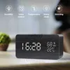 Desk Table Clocks Alarm Clock LED Digital Wooden USB/AAA Powered Table Watch With Temperature Humidity Voice Control Snooze Electronic Desk Clocksvaiduryd