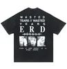 24SS ERD TEES 티셔츠 남성 EUR 크기의 대형 하트 프린트 셔츠 미국 크기 검은 색 Tshirts 실제 사진