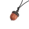 Anhänger Halsketten WZYSY 2024 Wachsseil Holz Eichel Halskette für Männer und Frauen – hochwertiger Schmuck mit Aufbewahrungsfunktion