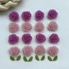 Estatuetas decorativas 10 peças rosa roxo flor de camélia acessórios de resina artesanato faça você mesmo para fazer joias