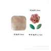 Decoratieve Beeldjes 2 stuks Niche Ontwerp 3d Rose Bloem Bladeren Mica Vierkant Azijn Plaksteen Cabochon Voor DIY Sieraden Maken Accessoires