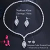 ThreeGraces Sprankelende Witte Zirconia Dangle Oorbellen en Ketting Set voor Vrouwen Mode Feestelijke Partij Sieraden T0626 240115