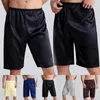 Vêtements de nuit pour hommes 2024 Hommes Imitation Soie Pantalon à cinq points Accueil Solide Couleur Satin Pyjamas Shorts Pyjamas Sleep Bottoms Soft Nightwear