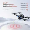 Nieuwe S136 Quadcopter UAV-drone met GPS en optische stroompositionering, One-Key Return, Dual HD verstelbare camera's, 360° obstakelvermijding, LED-nachtnavigatieverlichting.