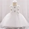 Robes d'été de baptême pour filles, robe Tutu de princesse à gros nœud, vêtements de baptême pour bébés filles de 0 à 24 mois