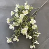 Decorative Flowers Simulation 5 Fork Snow Orchid Artificial Flower 3D Printing Arrangement Wedding Party Decor Bouquet Home