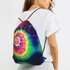 Shopping Bags Tie Dye Drawstring Backpack Men Gym Workout Fitness Sports Bag Bundled Yoga For Women