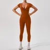 Active Sets Einteiliges Yoga-Set für Damen, Fitnessstudio, Overall, Laufen im Freien, kurzärmelig, solide Fitness, Workout, Training, All-in-One-Body, Sportbekleidung