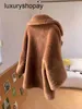 Maxmaras Coat Teddy Bear Womens Cashmere Płaszcze wełniane zimowe krótkie jagnięce garnitur do włosów