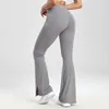 Women's Pants Women Fitness Sports Yoga Long Wide Leg Split Tight Flare Trousers V-Shape High Waist Casual Streetwear